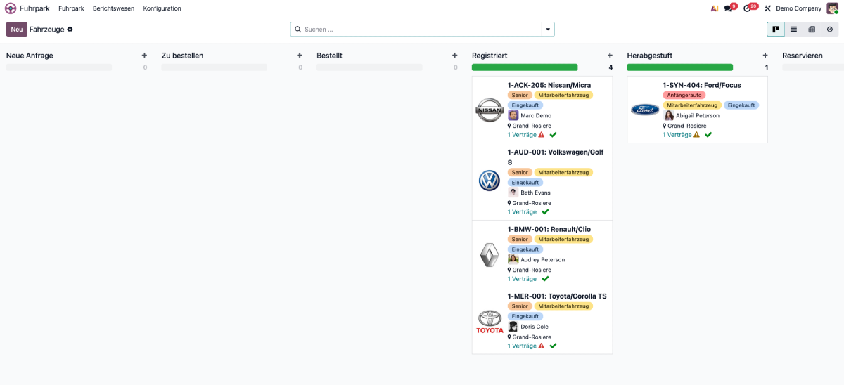 Wie du mit Odoo Fleet Verträge, Kosten und Fahrzeuge zentral steuerst – statt Excel & Ordner zu pflegen.