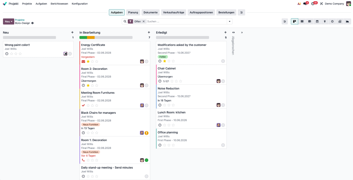 Kanban-Board für den schnellen Überblick