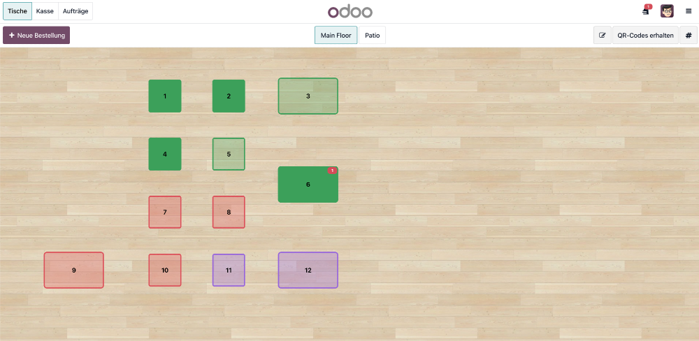 Mit dem Odoo Tischplan hast du alles im Blick