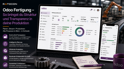 Wie du mit Odoo deine Stücklisten, Aufträge, Arbeitsplätze und Materialien im Griff hast.