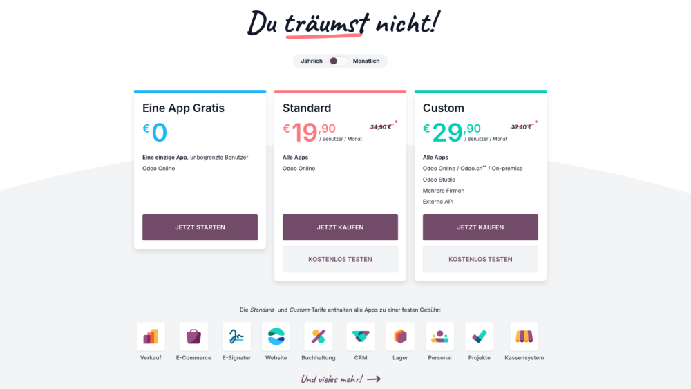 Keine versteckten Kosten - Alle Apps inklusive!