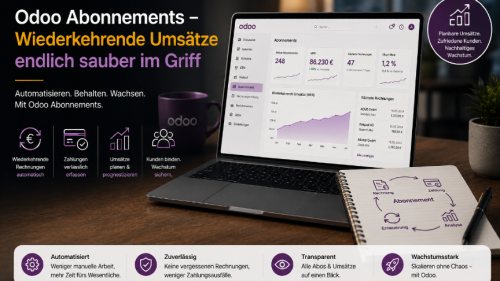 Wie du mit der Odoo-Abonnements-App Verträge, Laufzeiten und Rechnungen automatisierst.