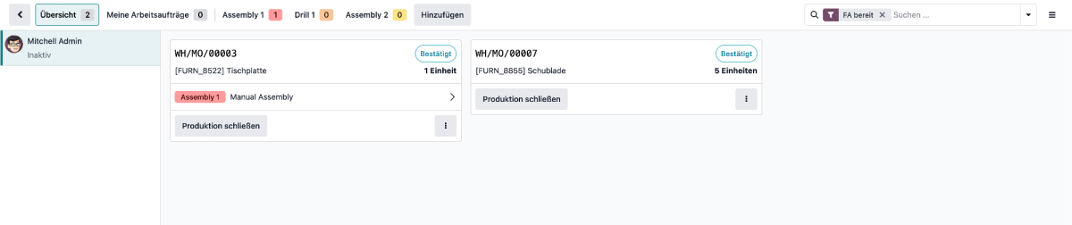 Die Fertigung einfach und übersichtlich Steuern