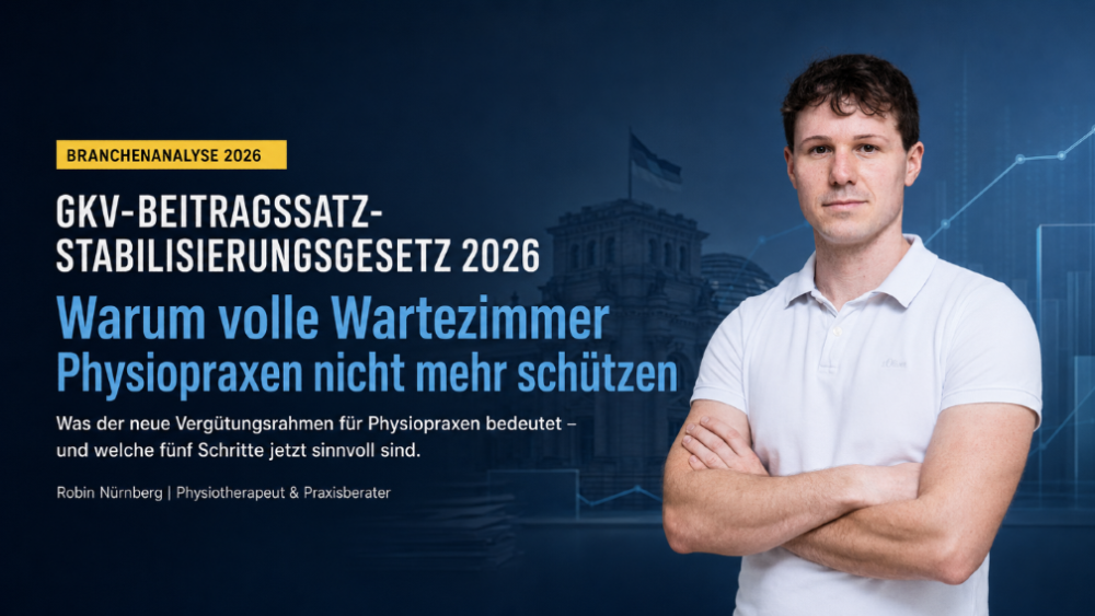 Grafik zur Analyse des GKV-Beitragssatzstabilisierungsgesetz 2026 für Physiopraxen.