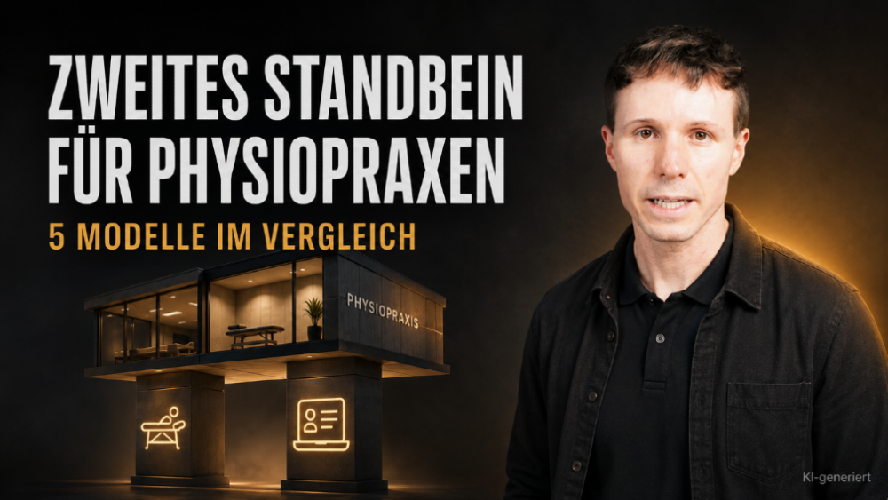 Ein Mann erklärt die fünf Modelle für das zweite Standbein für Physiopraxen.