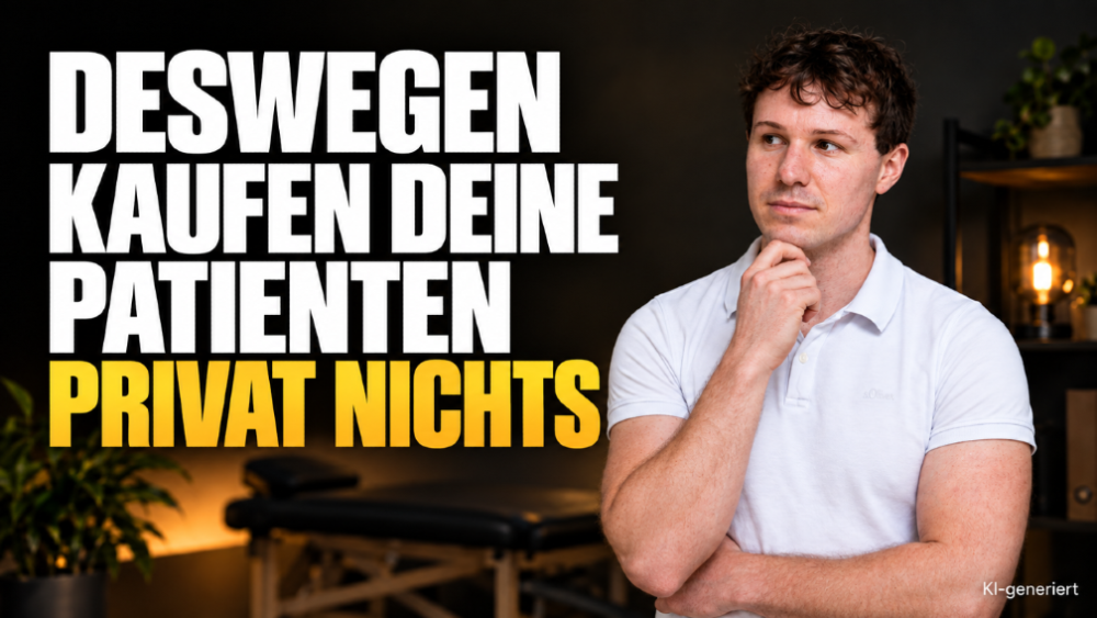 Der Therapeut denkt nach, warum Patienten das Selbstzahler Angebot nicht buchen.