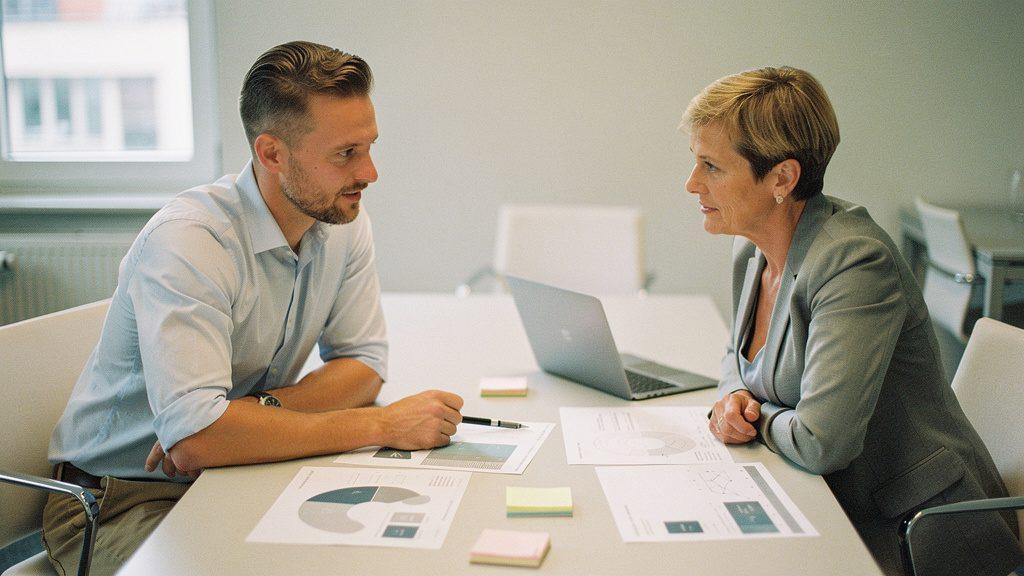 Zwei Fachleute diskutieren über Prozesse zur Prozesautomatisierung im Mittelstand.