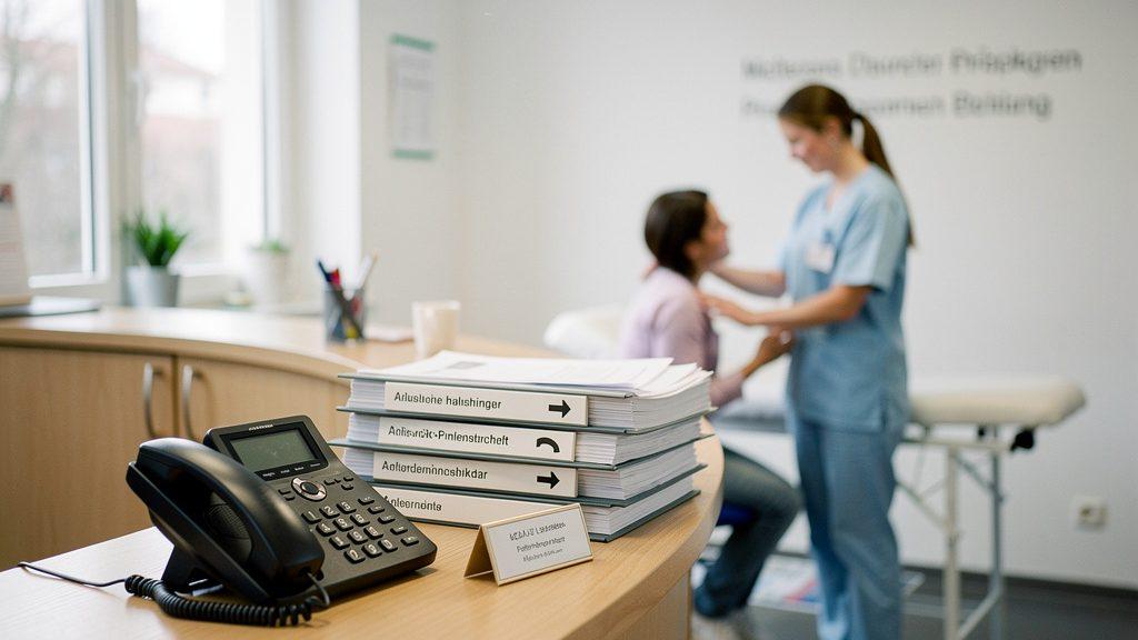 Zwischen Behandlung und Telefon: Fachpersonal kann nicht an zwei Orten gleichzeitig sein.
