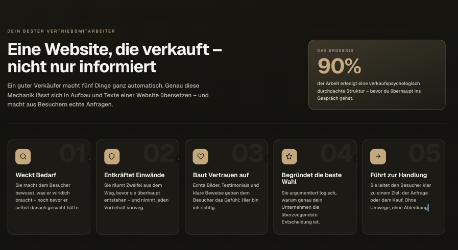 Die digitale Gelddruckmaschine: Eine Webseite, die verkauft und nicht nur informiert.