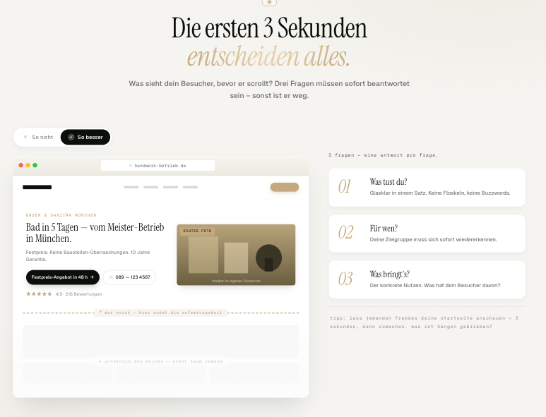 Das sollte man sich fragen, bevor man eine Webseite baut.