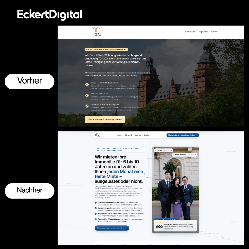 Vorher/Nachher Ergebnis im Vergleich