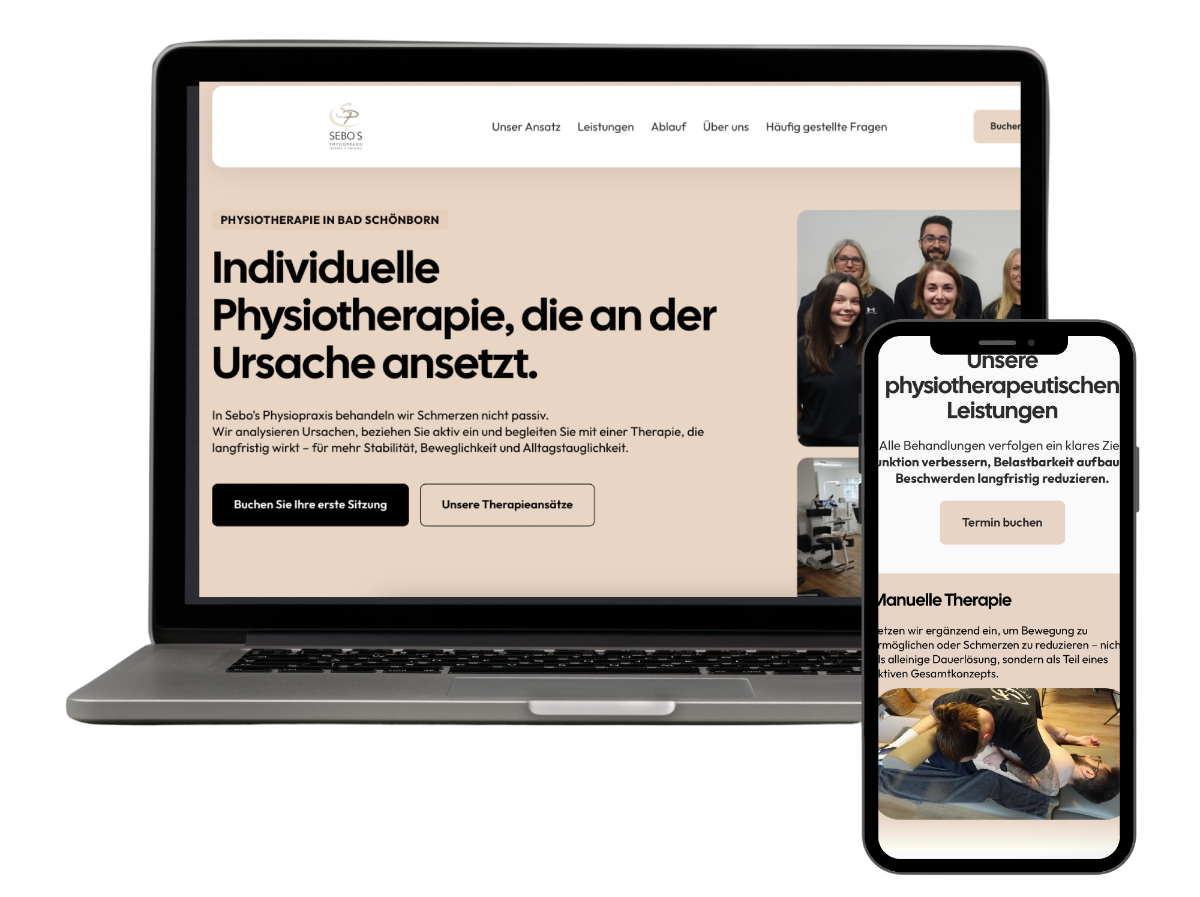 Die umgesetzte Webseite für Sebastian Rohm