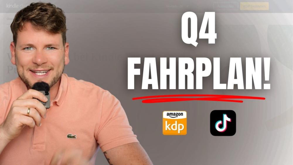 Mann mit Mikrofon erklärt den Q4 Fahrplan für Amazon KDP und TikTok.