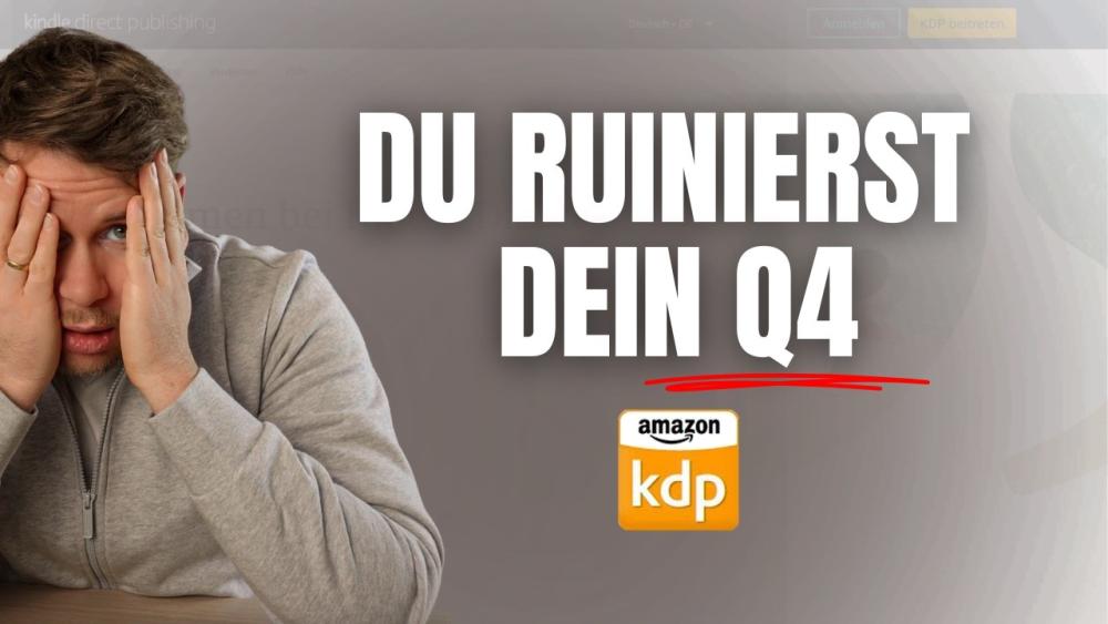 Frustrierte Person zeigt, wie man Q4-Fehler bei Amazon KDP vermeiden kann.