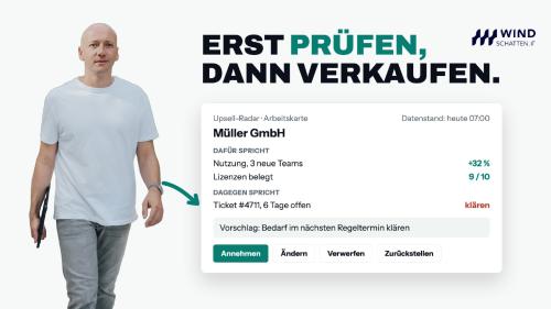 Demo-Arbeitskarte: Treiber, Gegenanzeige und ein vorgeschlagener nächster Schritt.