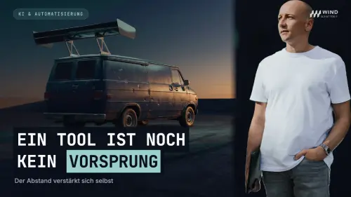 Ein Rennspoiler auf dem alten Lieferwagen: Das Tool ist montiert, der Prozess bleibt
