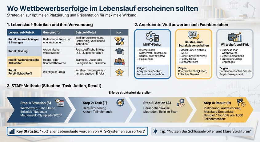 Übersicht zu Wettbewerbserfolgen im Lebenslauf