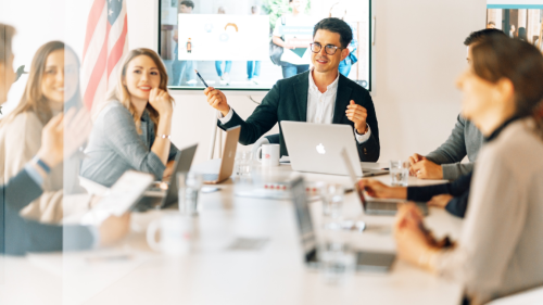 Internationale Studierende bei einem Karriere-Workshop in den USA