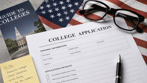 College Application USA mit Bewerbungsunterlagen
