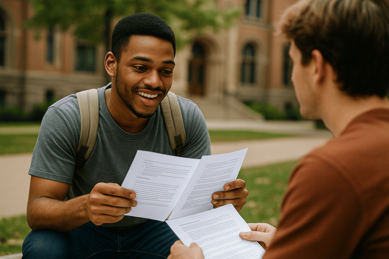 Überprüfung der Bewerbungsunterlagen der Studierenden