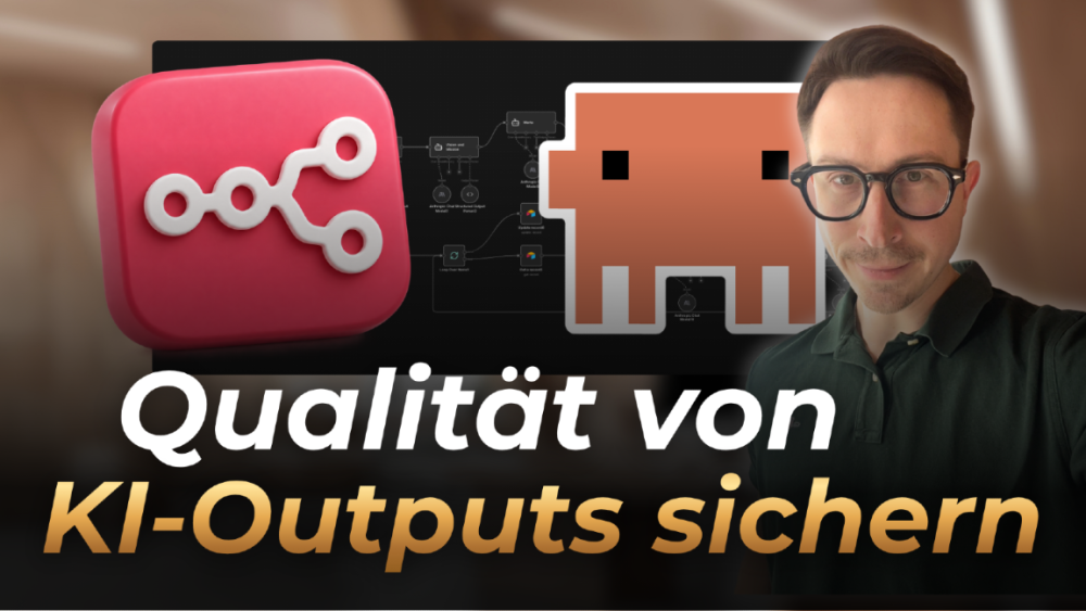 Ein Mann erklärt, wie man die Qualität von KI-Outputs sichern kann.