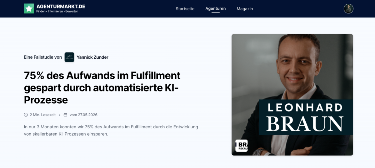 Leonhard Braun spricht über automatisierte KI-Prozesse im Fulfillment.