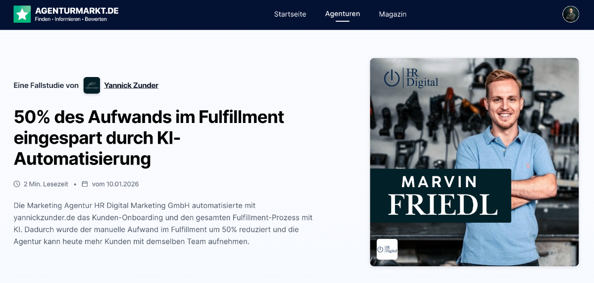 Marvin Friedl spricht über KI-Automatisierung im Fulfillment mit Einsparungen.
