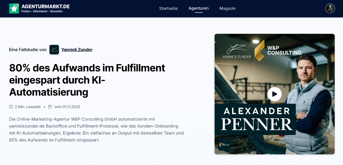 Alexander Penner spricht über KI-Automatisierung im Fulfillment.