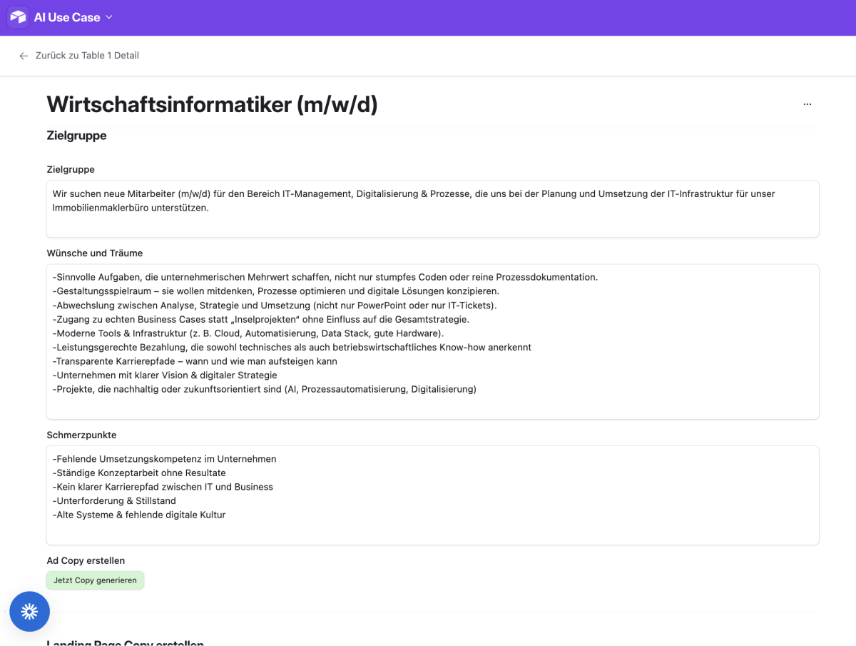 Nur durch einen Klick auf einen Button 