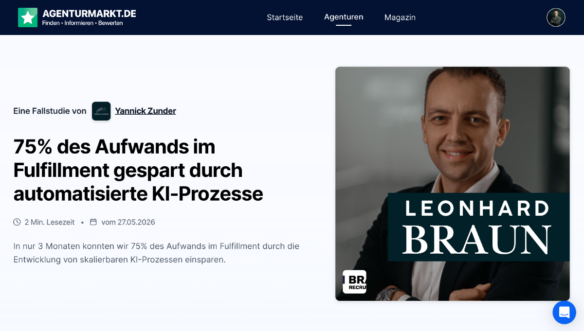 Porträt von Leonhard Braun, der über automatisiertes Onboarding mittels KI spricht.
