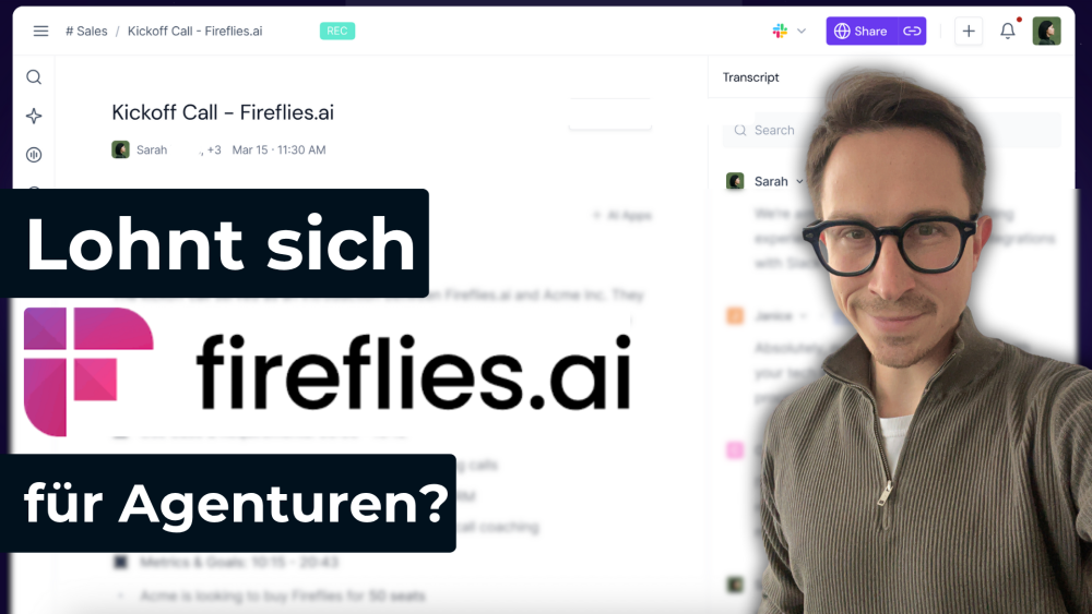 Fireflies.ai erstellt automatisch Transkripte von deinen Meetings