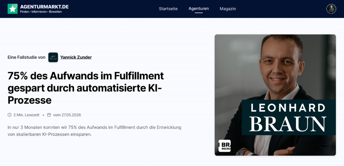 Leonhard Braun spricht über automatisierte KI-Prozesse im Fulfillment.