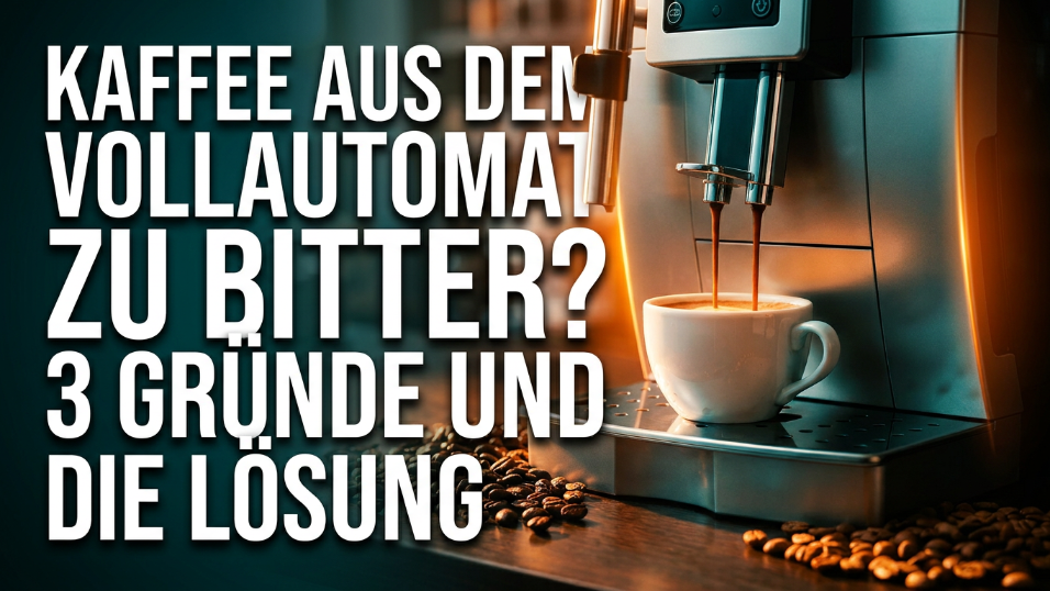 Kaffeetasse unter einem Vollautomaten, eine Lösung für bitteren Kaffee.
