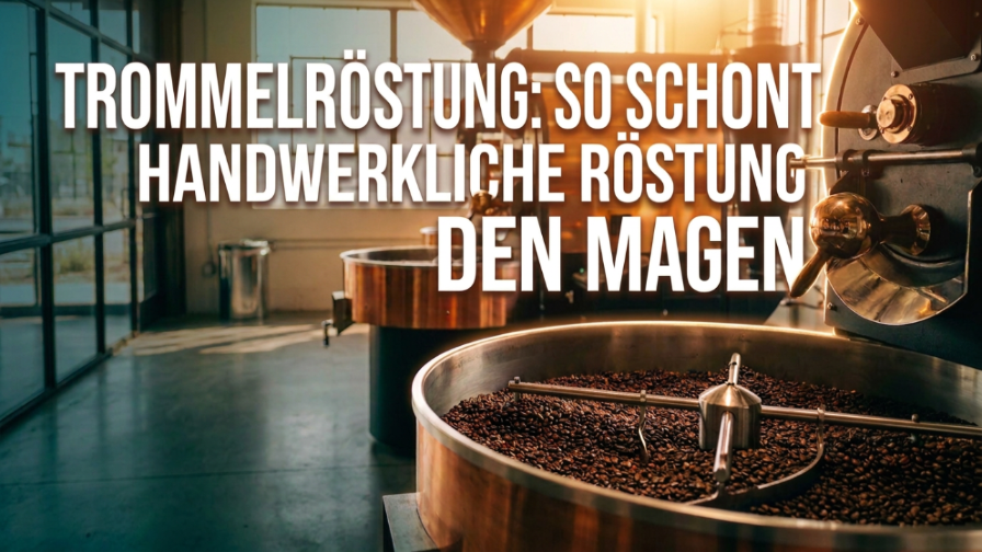 Kaffeebohnen werden in Trommelröstung schonend geröstet.