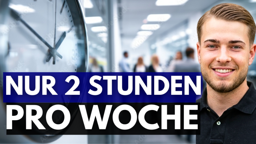 Mann zeigt auf eine Uhr und spricht über zeiteffizientes Abnehmen mit nur 2 Stunden pro Woche.