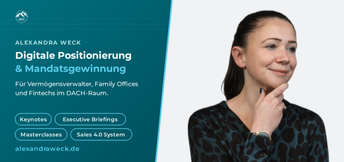 Alexandra Weck präsentiert digitale Positionierung und Mandatsgewinnung.