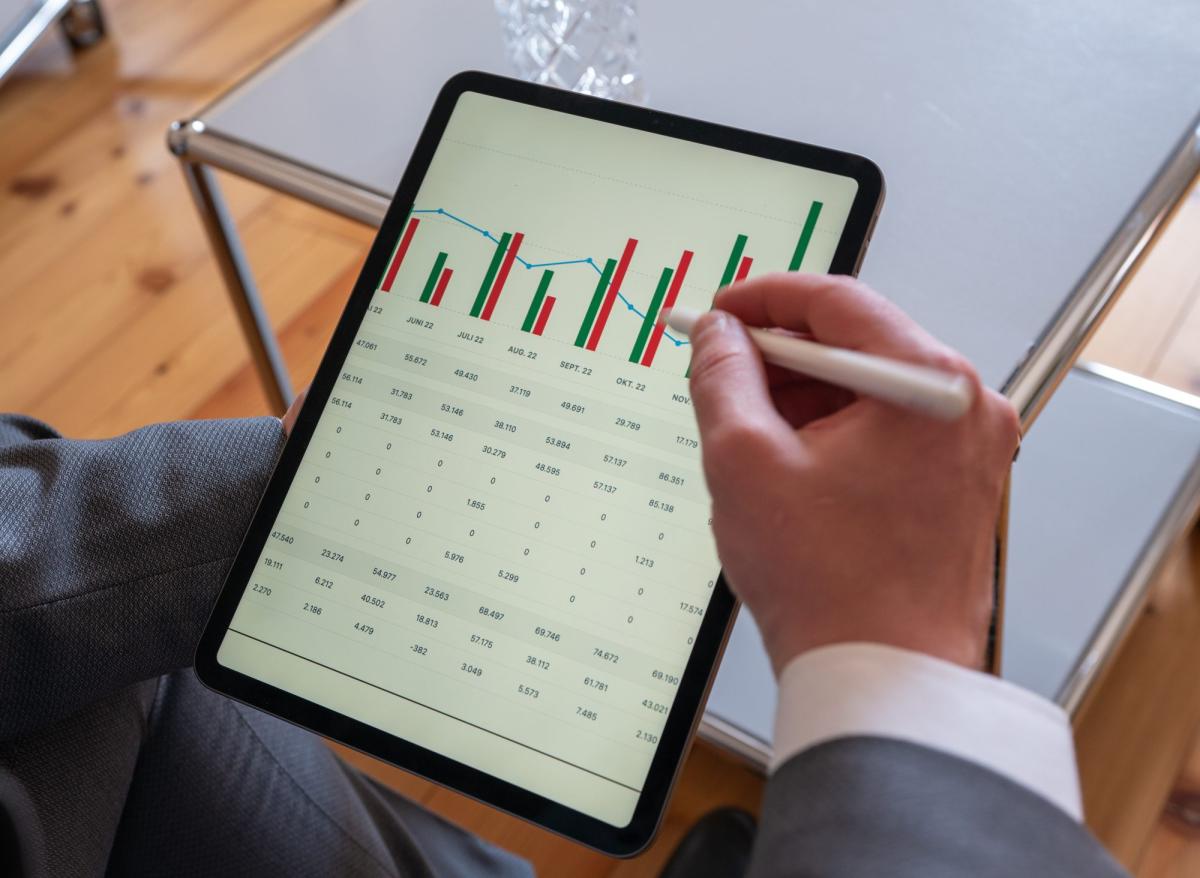 Analyse von Unternehmenskennzahlen auf einem CEO-Dashboard.
