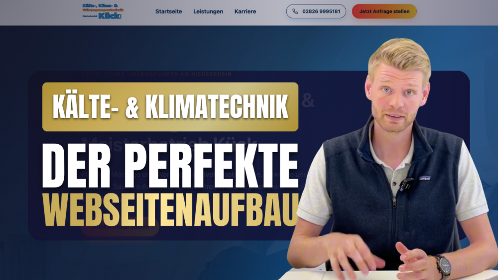 Präsentation über den perfekten Webseitenaufbau für Kälte- und Kältetechniker.