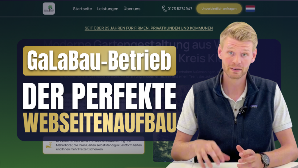 Video zur Webseitenstruktur für Galabau-Betriebe mit Erklärungen.