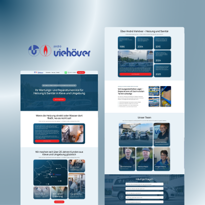 SHK-Betrieb:  Moderne Handwerker-Webseite erstellt