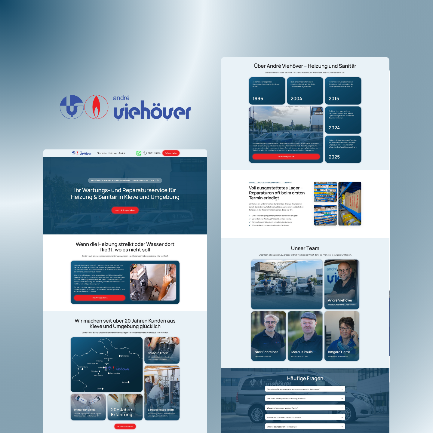 SHK-Betrieb:  Moderne Handwerker-Webseite erstellt