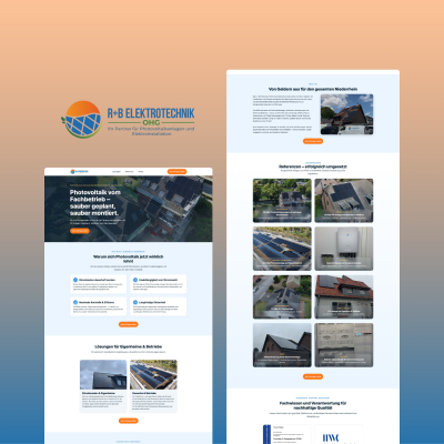Elektrotechnik-Betrieb: Moderne Handwerker-Webseite erstellt