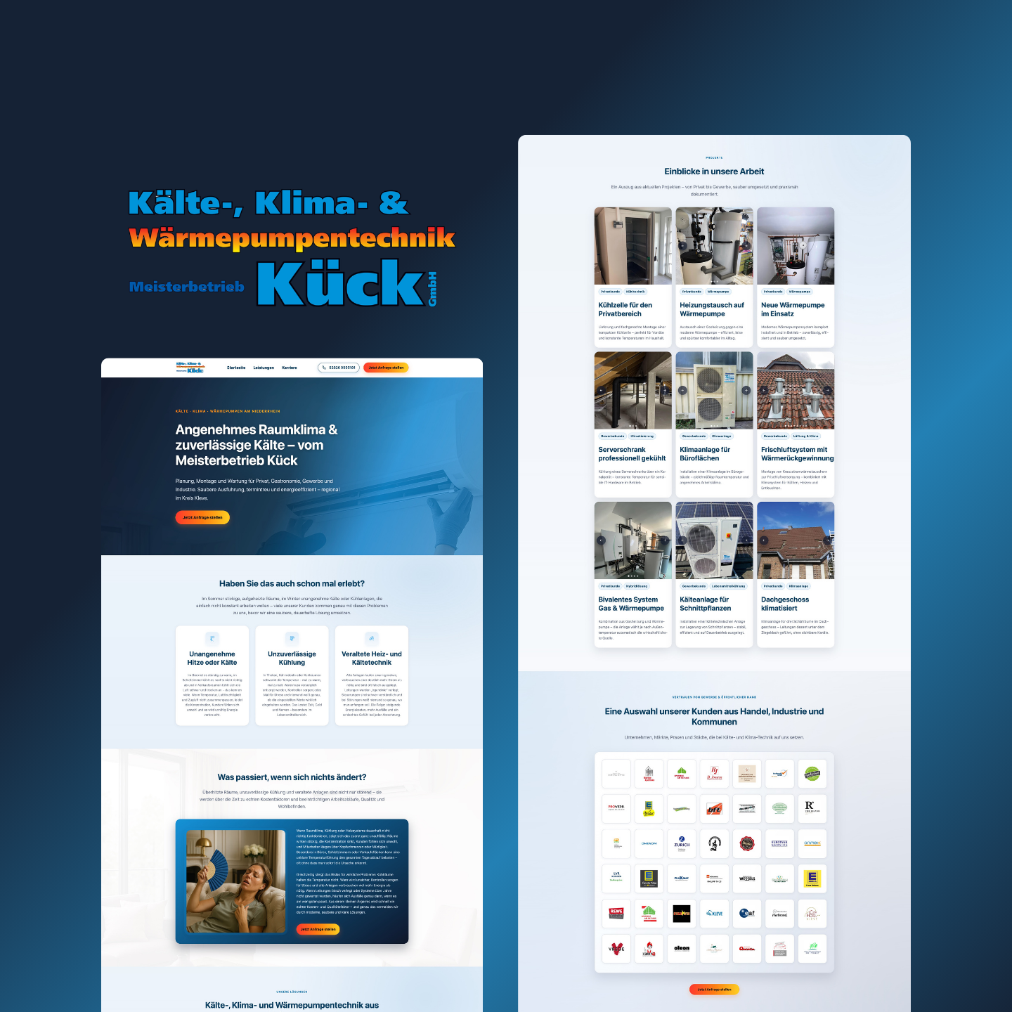 Kälte- & Klimatechnik: Moderne Webseite mit Karrierebereich erstellt