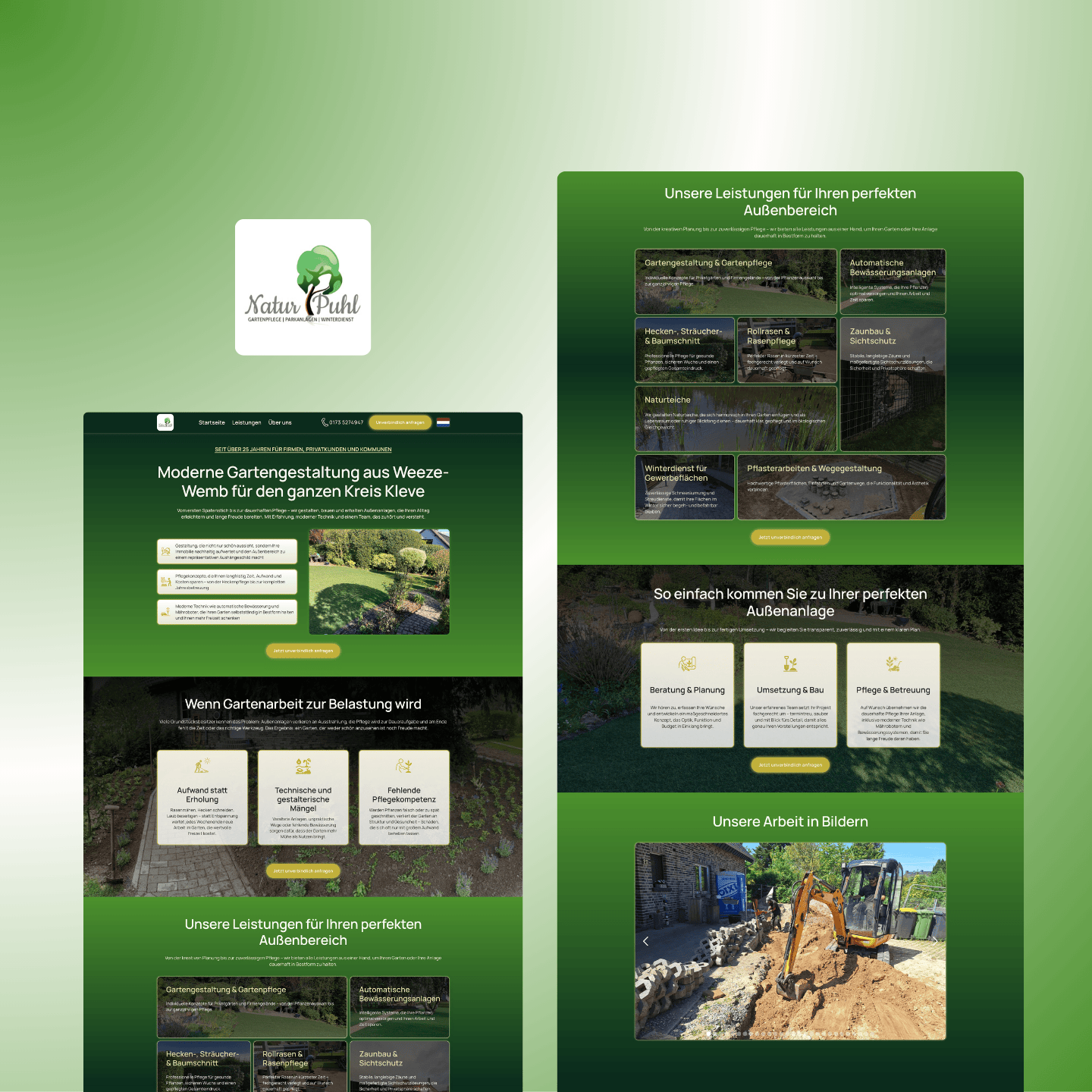 Garten- und Landschaftsbauer: Moderne Webseite erstellt