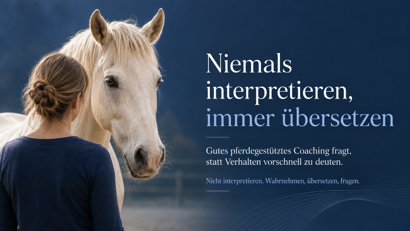 Ein Pferdegestützter Coach fragt, statt Verhalten zu interpretieren!