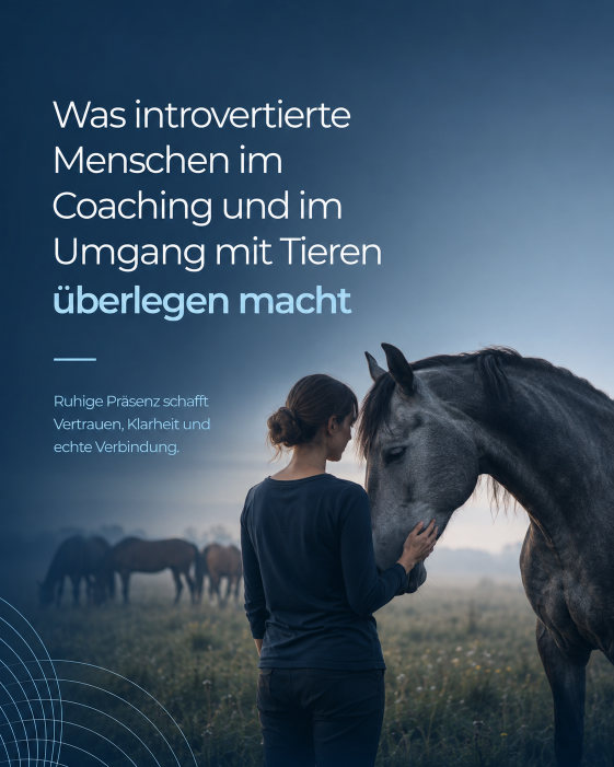 Frau mit ruhiger Präsenz beim Coaching mit Pferd, das Vertrauen und Verbindung zeigt.