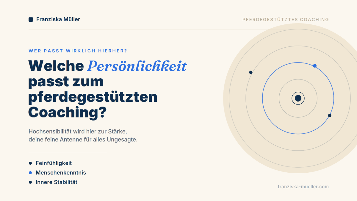 Grafik zur Frage, welche Persönlichkeit zum pferdegestützten Coaching passt.