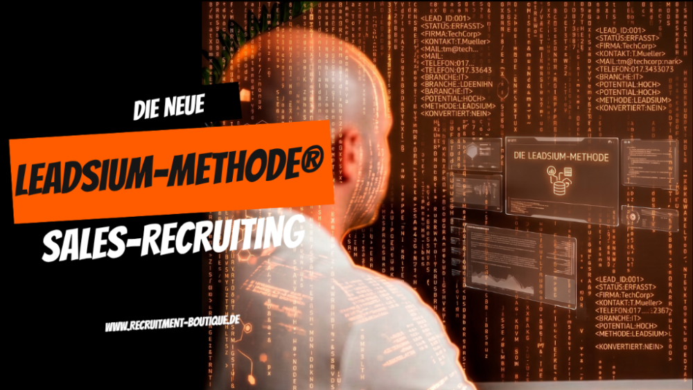 Mann arbeitet an digitalem Arbeitsplatz zur Leadsium-Methode im Sales-Recruiting.