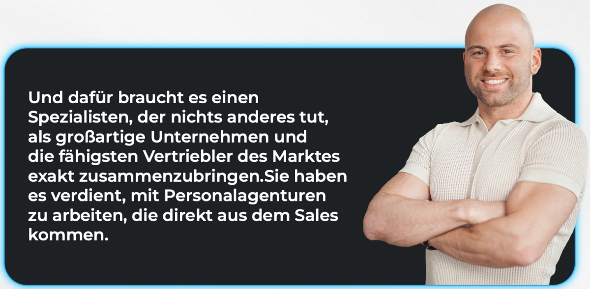 Vertriebsexperte zeigt, wie Sales-Recruiting Spezialisten mit Unternehmen zusammenarbeiten.
