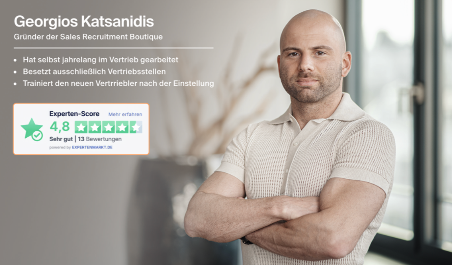 Georgios Katsandidis, Gründer der Sales Recruitment Boutique, präsentiert seine Expertise.